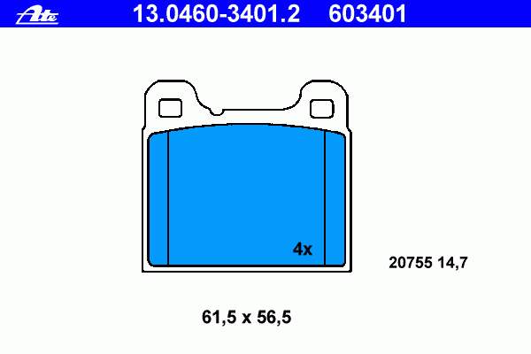 Okładziny (klocki) do hamulców tarczowych tylne Mercedes 001420062041 cena, od 12,93 USD