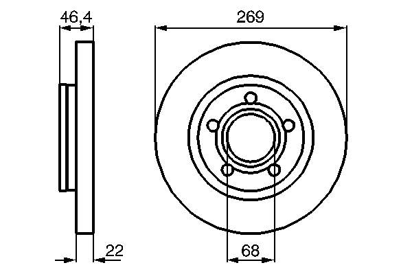 4D0615601B VAG Tarcza hamulcowa tylna