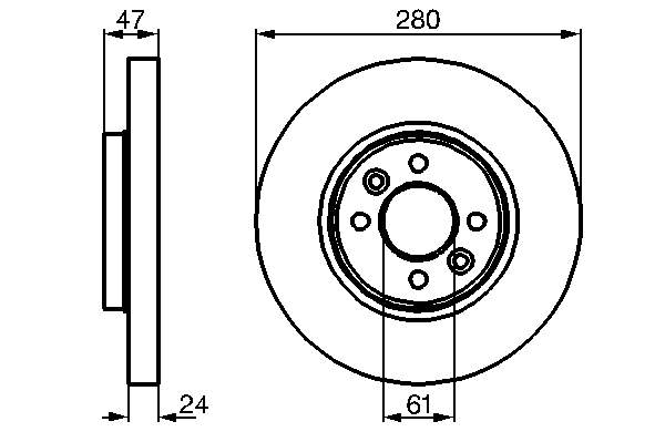 Do koszyka 0986478590 Bosch Tarcza hamulcowa przednia
