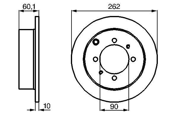 0986478655 Bosch tarcza hamulcowa tylna