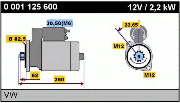 0001125600 VAG Rozrusznik
