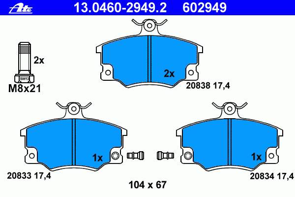 Klocki hamulcowe przednie tarczowe Peugeot/Citroen 793460 cena, od 21,12 USD