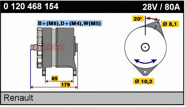 0120468154 Bosch Alternator