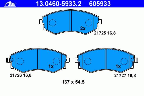 Klocki hamulcowe przednie tarczowe Hyundai/Kia 5810138A60 cena, od 17,93 USD