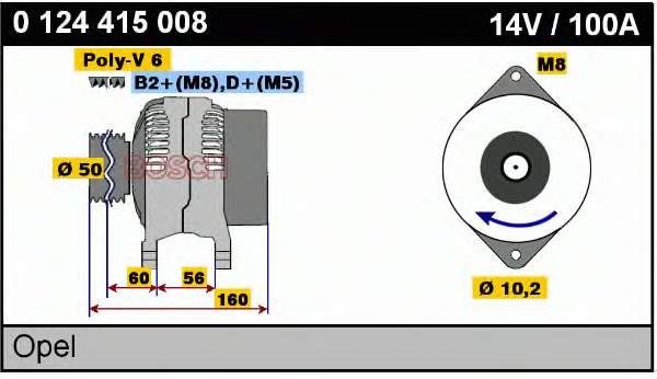 Alternator Opel 6204000 cena, od 122,45 USD