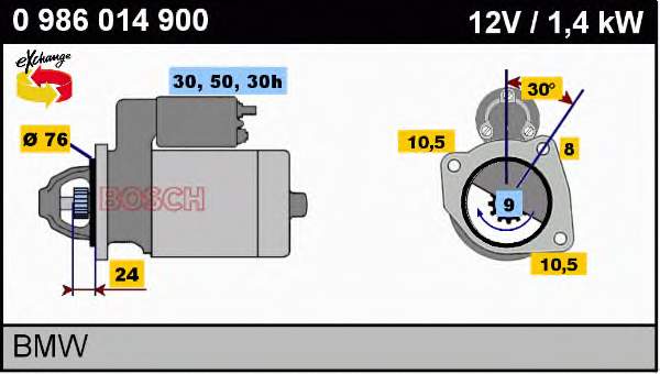 0986014900 Bosch Rozrusznik