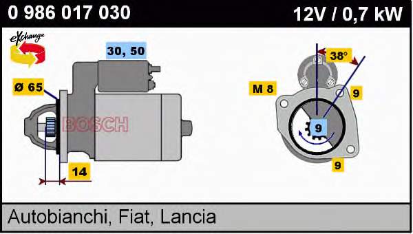 F000AL0319 Fiat/Alfa/Lancia Rozrusznik