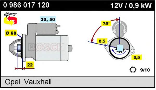 0986017120 Bosch Rozrusznik