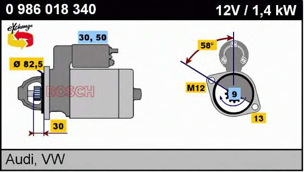 0986018340 Bosch Rozrusznik
