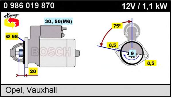 6202064 Opel Rozrusznik