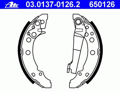 03.0137-0126.2 ATE klocki hamulcowe tylne bębnowe