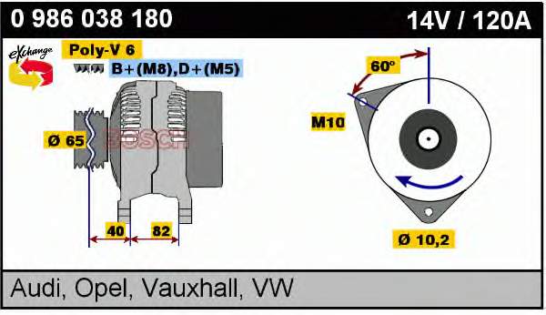 0123510061 VAG Alternator