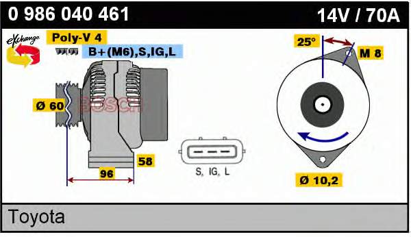 2706011340 Toyota Alternator