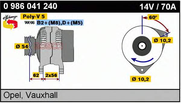 0124225022 Opel Alternator