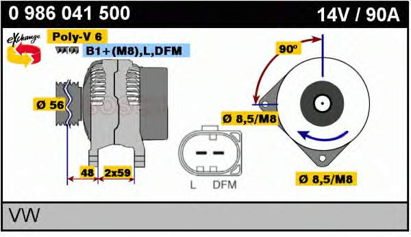 0986041500 VAG Alternator