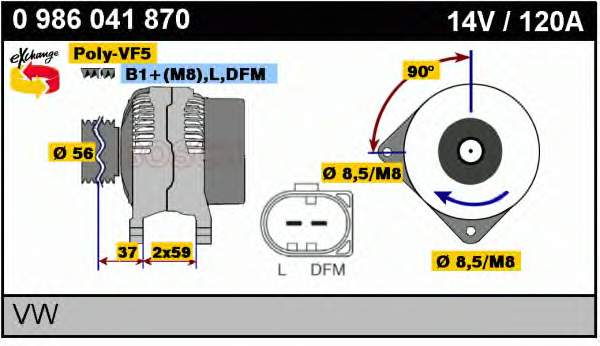 Alternator VAG SG12B049 cena, od 171,47 USD