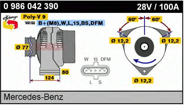A0141545402 Mercedes Alternator