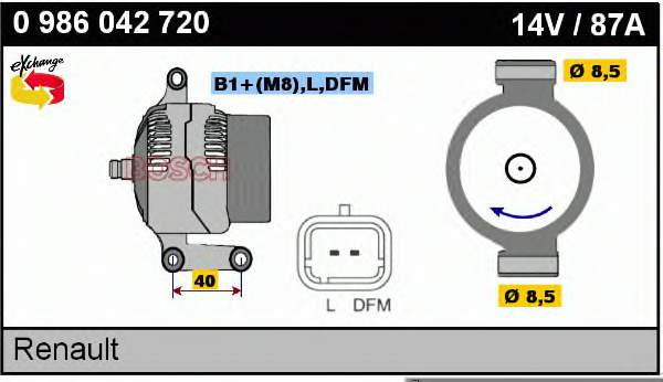 7711497138 Renault (RVI) Alternator