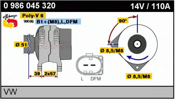 03C903023H VAG alternator