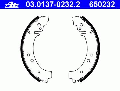 Klocki hamulcowe tylne bębnowe ATE 03013702322 cena, od 23,70 USD
