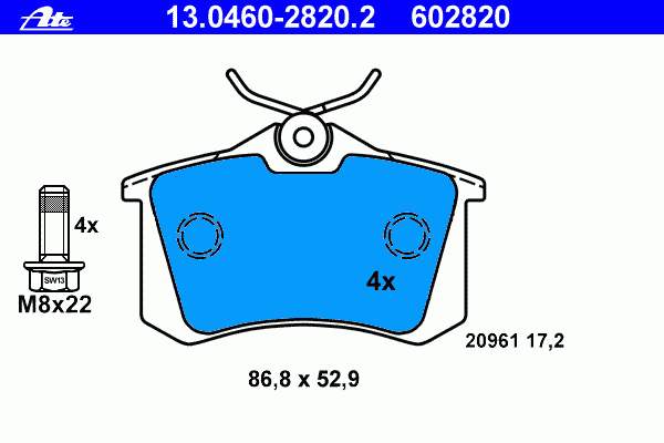 Okładziny (klocki) do hamulców tarczowych tylne Volkswagen Passat (B3, B4, 3A5, 351, 315)