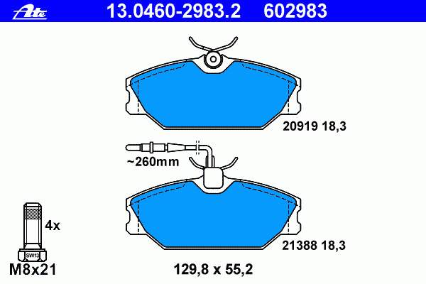 410601531R Renault (RVI) Klocki hamulcowe przednie tarczowe