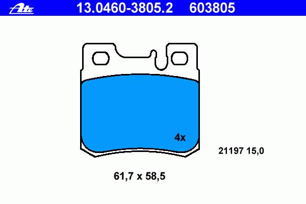Okładziny (klocki) do hamulców tarczowych tylne Mercedes 0014209520 cena, od 15,72 USD