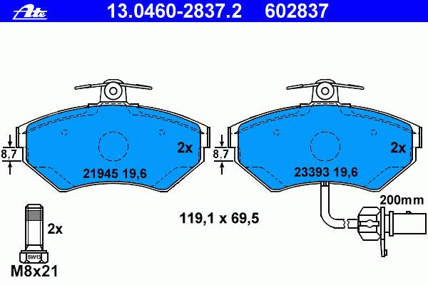 Klocki hamulcowe przednie tarczowe VALEO 301484 cena, od 28,97 USD
