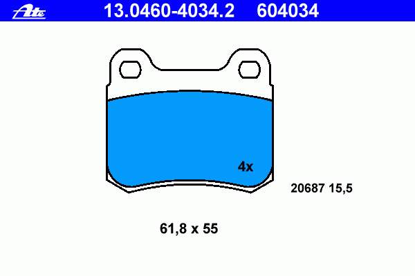 Okładziny (klocki) do hamulców tarczowych tylne Mercedes A0004209820 cena, od 14,54 USD