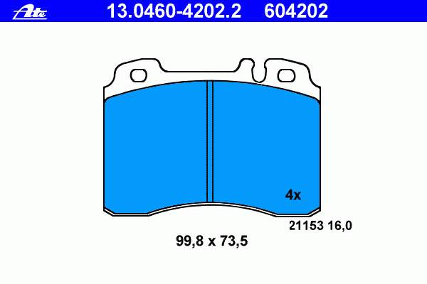 Klocki hamulcowe przednie tarczowe Mercedes A0024203720 cena, od 25,40 USD