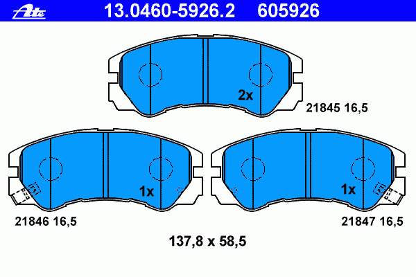 Klocki hamulcowe przednie tarczowe Isuzu 897206869 cena, od 19,64 USD