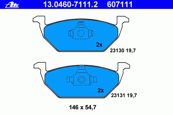 13.0460-7111.2 ATE klocki hamulcowe przednie tarczowe