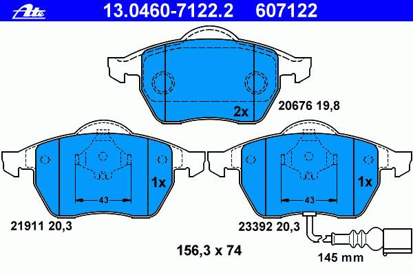 8N0698151E VAG klocki hamulcowe przednie tarczowe