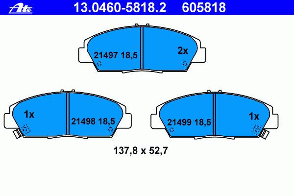 Klocki hamulcowe przednie tarczowe 45022SNAA52 Honda