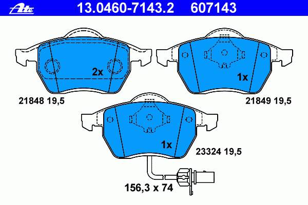 Klocki hamulcowe przednie tarczowe VAG 7M3698151 cena, od 32,84 USD