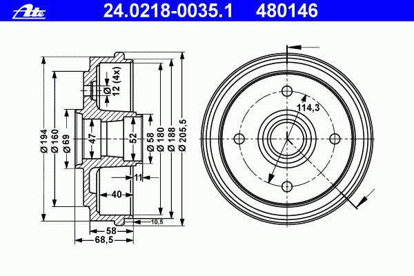 0986477192 Bosch Bęben hamulcowy tylny