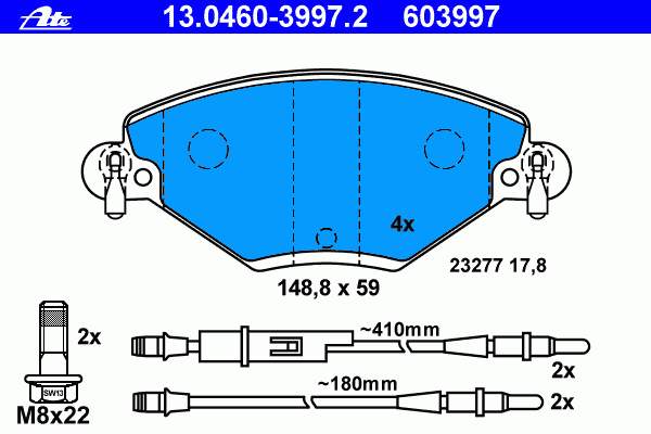 Klocki hamulcowe przednie tarczowe VALEO 302022 cena, od 33,87 USD