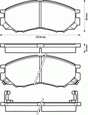 Klocki hamulcowe przednie tarczowe Mitsubishi MZ690016 cena, od 25,65 USD
