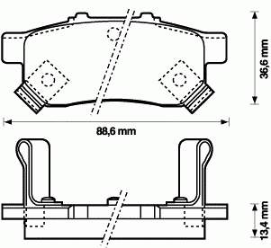Okładziny (klocki) do hamulców tarczowych tylne Honda 43022SAAE51 cena, od 25,64 USD