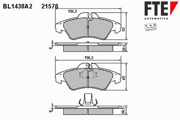 1160109BA AYD Klocki hamulcowe przednie tarczowe