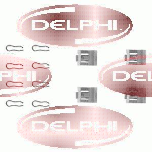 LX0075 Delphi Zestaw sprężynek do mocowania klocków tarczowych przednich