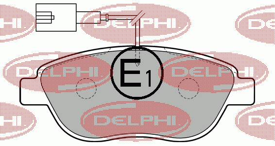 LP1721 Delphi Klocki hamulcowe przednie tarczowe