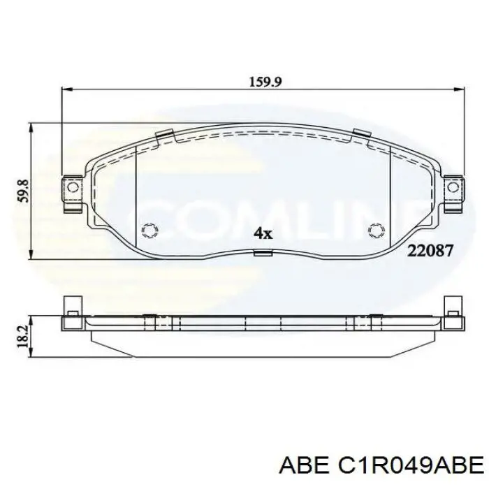 Klocki hamulcowe przednie tarczowe ABE C1R049ABE cena, od 34,39 USD