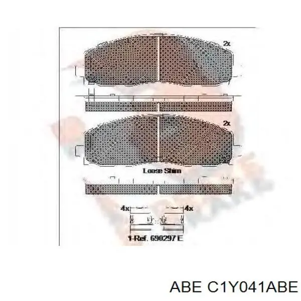 Do koszyka C1Y041ABE ABE Klocki hamulcowe przednie tarczowe