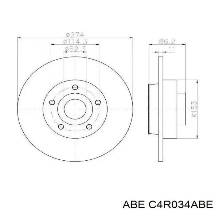 Tarcza hamulcowa tylna ABE C4R034ABE cena, od 97,52 USD