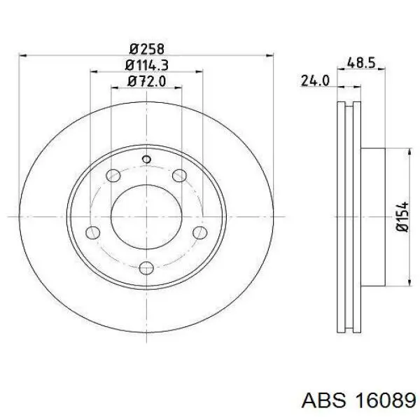Tarcza hamulcowa przednia ABS 16089 cena, od 37,38 USD