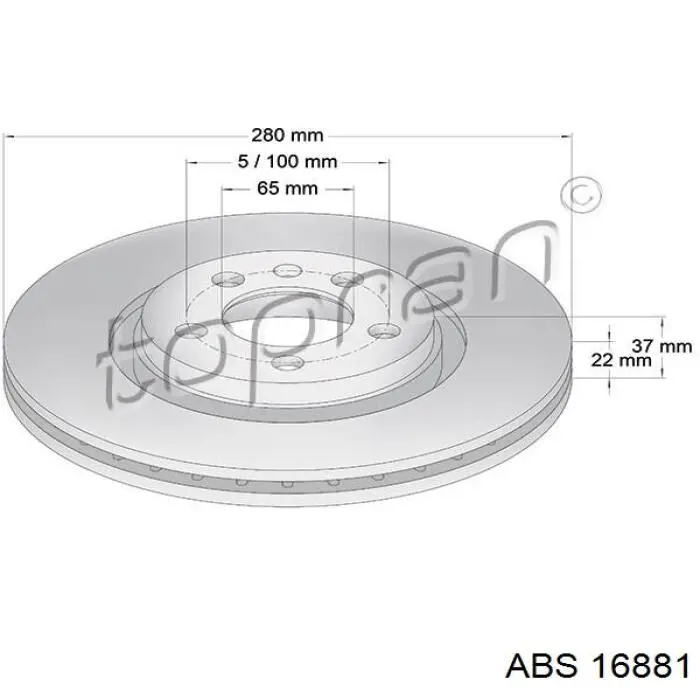 Tarcza hamulcowa przednia ABS 16881 cena, od 44,18 USD