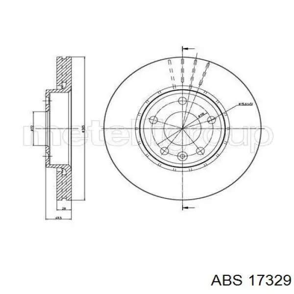 Do koszyka 17329 ABS Tarcza hamulcowa przednia