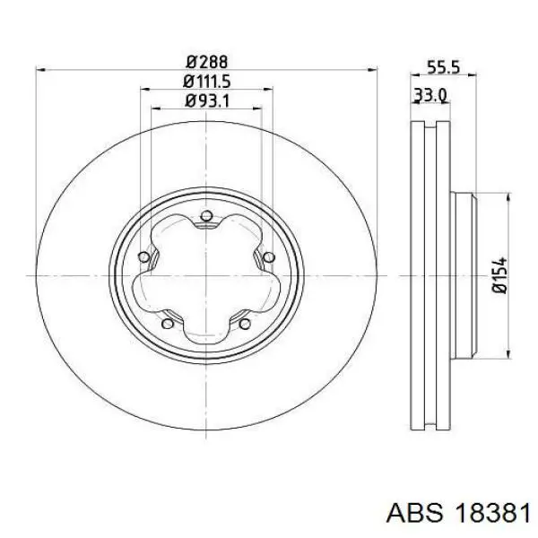 Tarcza hamulcowa przednia ABS 18381 cena, od 70,98 USD