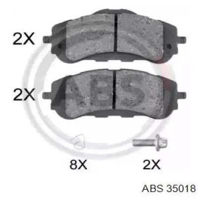 35018 ABS Klocki hamulcowe przednie tarczowe